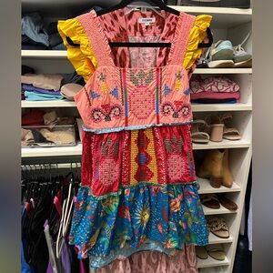 FARM Rio Embroidered Colorblock Dress size small